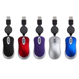 光学式 USB有線マウス リトラクタブルケーブル PC 選べる4色カラー