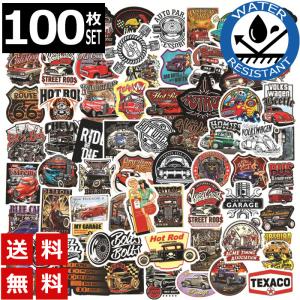 100枚 ステッカー レトロ クラシックカー ビンテージ かっこいい 防水