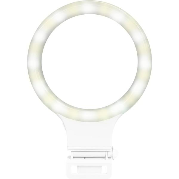 FUGU LEDクリップ式リングライト 外径約11.5cm FG-SELFL08-WH