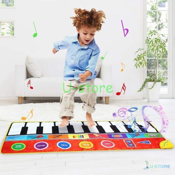 音楽マット ピアノ 音楽 おもちゃ 楽器玩具 こども 知育玩具 電子玩具  8種楽器 録音 再生 1...