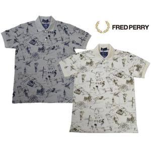 FRED PERRY フレッドペリー ポロシャツ 半袖 メンズ 総柄 プリント ポロシャツ F1406 ロンドン｜usual