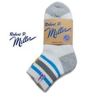 MILLER ミラー ショート スニーカー ソックス 綿混 ソックス 3P レディース 靴下 ライン ROBERT P MILLER 318C｜usual