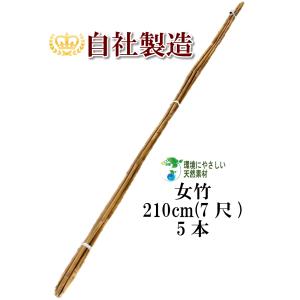 女竹 300cm 5本（細） 篠竹 天然竹 竹支柱 添え木 園芸用 農業用 定植