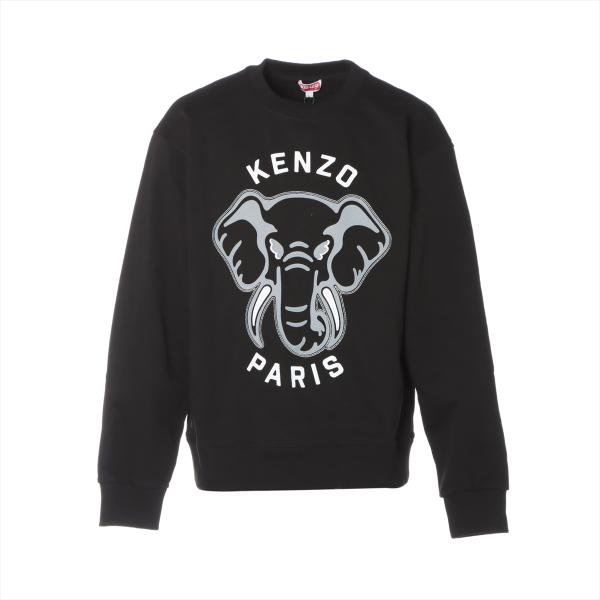 ケンゾー コットン スウェット L メンズ ブラック  Elephant Varsity Jungl...