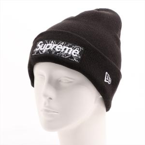 シュプリーム ニットキャップ アクリル ブラック 19FW New Era Box Logo Beanie Bandana｜usus