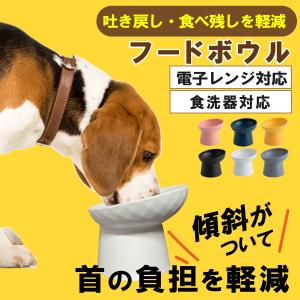 フードボウル 犬 猫 陶器 斜め ペット 食器 フードボール 犬用 猫用 餌入れ 水入れ 高め スタンド ご飯入れ