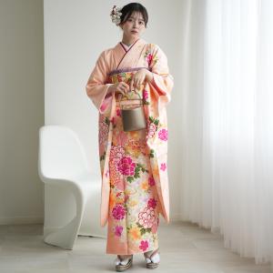 振袖 レンタル 成人式 21点セット レトロ 古典 結婚式 結納 前撮り 振袖セット 花 正絹 パステルピンクに牡丹
