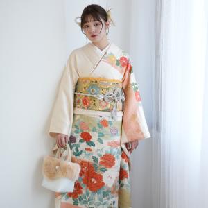 振袖 レンタル 成人式 21点セット レトロ 振袖セット 花 正絹 結婚式 結納 前撮り アンティークオレンジの牡丹 ※2026年12月〜2027年1月ご予約空きなし