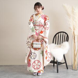 振袖 レンタル 成人式 21点セット 古典柄 レトロ アンティーク系 振袖セット 結婚式 結納 前撮り クリーム系 正絹 大きなレトロ花
