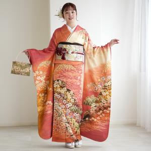 振袖 レンタル 成人式 21点セット 古典柄 レトロ アンティーク系 振袖セット 花 正絹 日の出色の古典柄