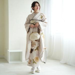 レンタル 振袖 成人式 結婚式 21点セット 古典柄 レトロ アンティーク系 薄ピンク系 薔薇 バラ ばら 正絹 結納 薄桜に薔薇浪漫 ※2027年1月ご予約空きなし