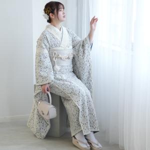 レンタル 振袖 成人式 21点セット utatane レトロ 振袖 成人式セット レース 白系 グレー フラワーレース 透け バイカラーホワイト