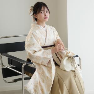 袴 レンタル 卒業式 袴 2尺袖着物 袴 17点セット ひよこ商店 レトロ モダン 袴セット 大学生 小学生 マーブル ベージュ系 低身長 小柄 Sサイズ 小さい