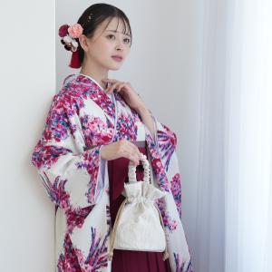 袴 レンタル 卒業式 袴 2尺袖着物 袴 17点セット JILL STUART ジル・スチュアート ジルスチュアート レトロ 袴セット 卒業式 花 白地に甘い花束