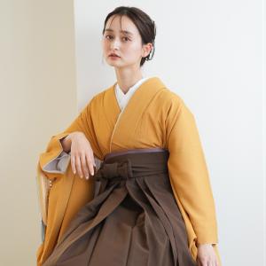 袴 レンタル 卒業式 2尺袖着物 袴 17点セット utatane レトロ 袴セット 無地 からし系 黄色 先生 教員 教職員