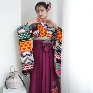 袴 レンタル 卒業式 二尺袖着物 17点セット ...の商品画像