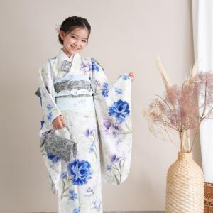 レンタル 七五三 着物 7歳 セット JILL STUART / ジル・スチュアート レトロ モダン 花柄 白系 七歳 七才 ジルスチュアート