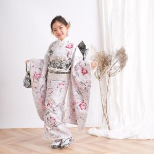 レンタル 七五三 着物 7歳 セット JILL STUART / ジル・スチュアート レトロ モダン 花 ピンク系 七歳 七才 ジルスチュアート