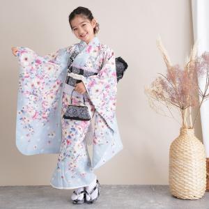 レンタル 七五三 着物 7歳 セット JILL STUART ジル・スチュアート レトロ 花 水色系 ジルスチュアート 七歳 七才