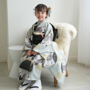 レンタル 七五三 着物 7歳 ひよこ商店 女の子 四つ身 フルセット ミント七宝 着物セット 子供 kids 七歳 七才 女児 新品足袋プレゼント