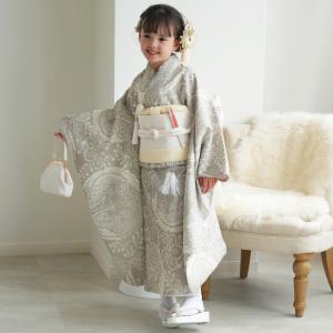 レンタル 七五三 着物 7歳 ひよこ商店 女の子 四つ身 フルセット 灰緑鳳凰 着物セット 子供 kids 七歳 七才 女児 新品足袋プレゼント