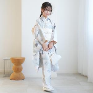 レンタル 10歳 振袖セット 女の子 ひよこ商店 ミント吉祥鶴 ハーフ成人式 ジュニア 着物セット 子供 十歳 十才 女児 着物 1/2成人式 135cm-145cm前後