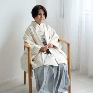 レンタル ハーフ成人式 袴 男の子 utatane 10歳 袴セット ジャガード・ペイズリー オフホワイト×くすみブルー 着物 小学生 1/2成人式 卒業式 138cm-150cm前後