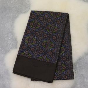 反物 帯 おおば 花 茶系 青 紫 真綿紬袋帯 いまおり ひそく ペルシア七宝文 西陣織 袋帯 未仕立て お仕立て代別