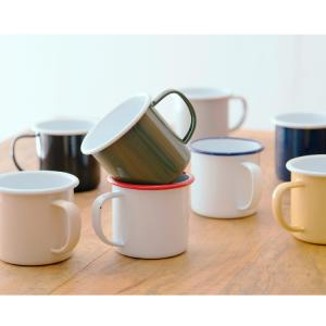 マグカップ おしゃれ コップ 400ml Lサイズ ホーロー 食洗機対応 オーブン対応 琺瑯 白 黒 茶 黄 緑 北欧 インテリア おしゃれ