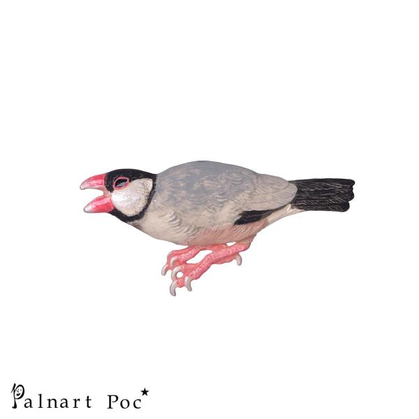 ブローチ おしゃれ Palnart Poc 文鳥(ノーマル)  日本製 パルナートポック ハンドメイ...