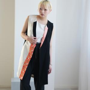 着物リメイク ジレ ロングジレ ベスト mais...の商品画像