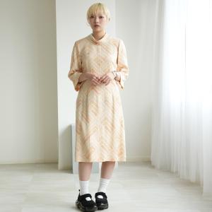 着物リメイク maison utatane｜No.OP03｜陽だまりの残光 一点物｜正絹｜日本製 ワンピース フリーサイズ