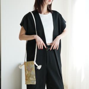 着物リメイク バッグ かばん ショルダーバッグ レディース メンズ maison utatane No.BG07 静寂の鳳凰 帯リメイクショルダーバッグ 一点物 正絹 日本製 ベージュ