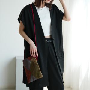 着物リメイク バッグ かばん ショルダーバッグ レディース メンズ maison utatane No.BG13 静寂の菱文 帯リメイクショルダーバッグ 一点物 正絹 日本製 赤茶 緑