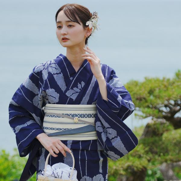 浴衣 レディース セット utatane×注染工房（浴衣/帯/下駄）フリーサイズ 古典柄 レトロ 手...