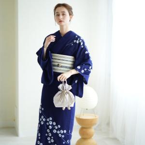 utatane 浴衣 京鹿の子絞り浴衣3点セット 錆鼠の雪輪 伝統工芸士
