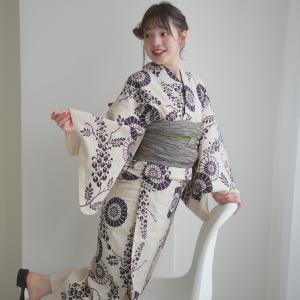 【美品&レア！】注染染め絞り浴衣　大きめ utatane 浴衣 手染め注染浴衣3点セット utatane×注染工房 先染め