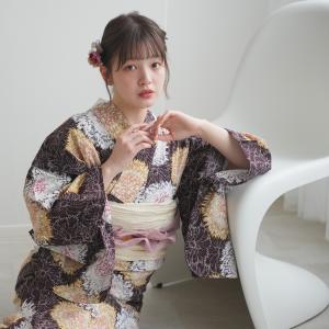 ニコアンティーク 浴衣3点セット 薄桜にえんじの雲取と萩 浴衣 レディース セット ニコアンティーク 高級変わり織 浴衣3点