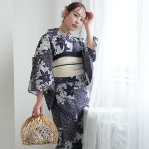 浴衣 セット レディース フリーサイズ 3点セット 浴衣/帯/下駄 紫陽花