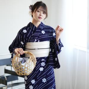 utatane 浴衣 有松絞り浴衣3点セット 藍色に隠れる四つ葉 utatane 浴衣 有松絞り浴衣3点セット 藍色に隠れる四つ葉
