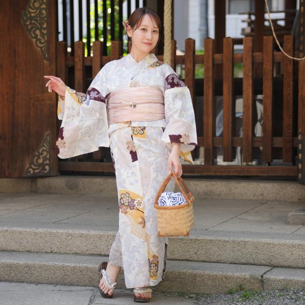 浴衣 レディース セット utatane 高級変わり織 浴衣3点セット 山吹色の扇面と儚い花 フリー...