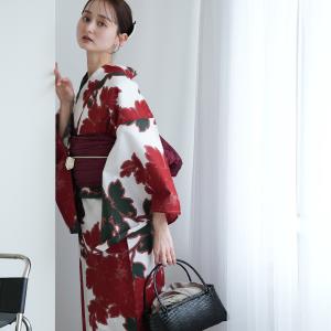 浴衣 レディース セット utatane 高級変わり織 浴衣3点セット 緋の記憶・大輪更紗 フリーサイズ 国産生地・国内染色 浴衣・帯・下駄 ●