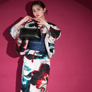浴衣 レディース セット ニコアンティーク 浴衣 3点セット 高級変わり織 ミッドナイト・フラグメント フリーサイズ 浴衣・帯・下駄 赤 青 兵児帯 ●
