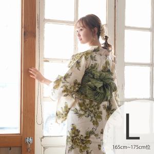 浴衣 セット レディース トールサイズ ３点セット（浴衣/帯/下駄）ベージュ