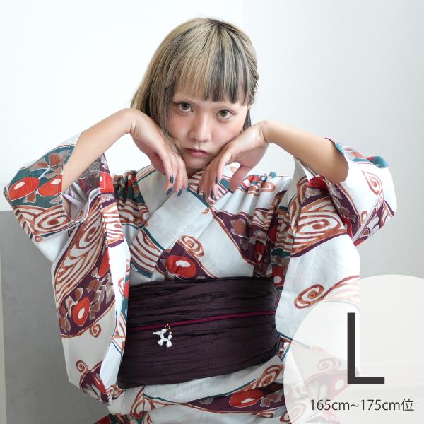 浴衣 レディース セット ニコアンティーク 浴衣3点セット セサミグレーの万寿菊パレオール トール（...