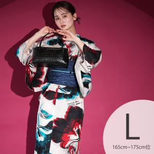 浴衣 レディース セット トールサイズ ニコアンティーク 浴衣3点セット 高級変わり織 ミッドナイト・フラグメント 浴衣・帯・下駄 高身長 大きい 裄丈長め ●