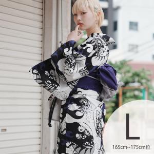 浴衣 レディース セット トールサイズ ニコアンティーク×せきやゆりえ コラボ 浴衣3点セット Burning Eyes グレー 浴衣・帯・下駄 高身長 大きい ●