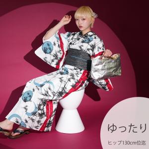 浴衣 レディース セット 3L ニコアンティーク 浴衣 3点セット 高級変わり織 月蝕標本室と朱の筆跡 浴衣・帯・下駄付き ゆったり 大きい 広幅 兵児帯 ●