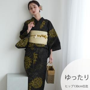 浴衣 レディース セット 3L utatane 浴衣 3点セット 高級変わり織 ブラックに星屑ラメ花火 浴衣・帯・下駄付き ゆったり 大きい 広幅 黒