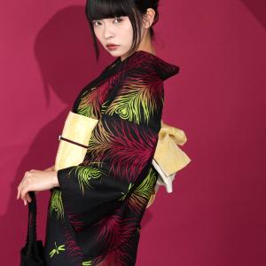 浴衣 レディース セット セパレート 簡単 二部式 ニコアンティーク 浴衣3点セット 幻影ピーコック・ピンク フリーサイズ ゆかた上下・帯・下駄 ●